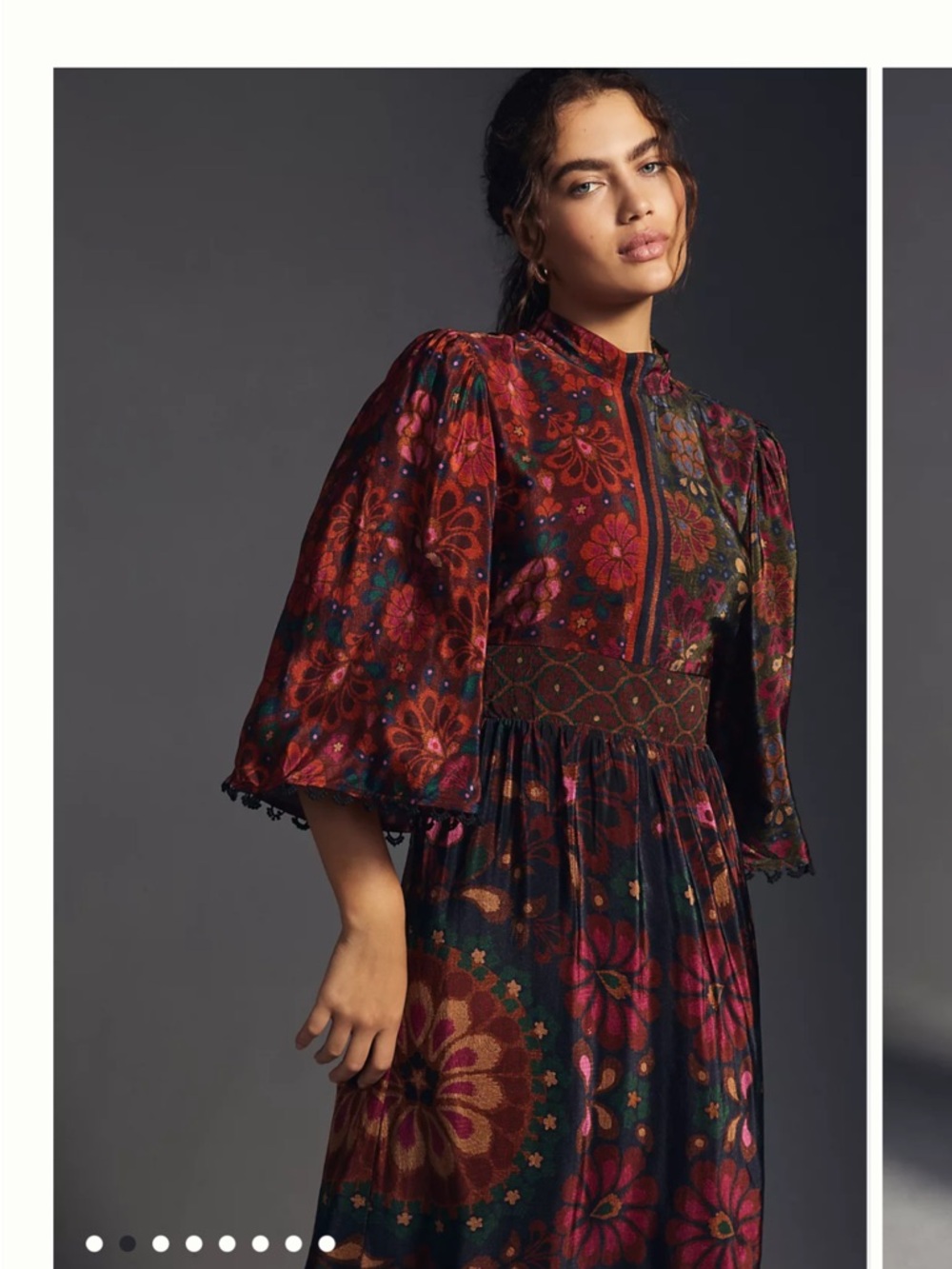 NWT FARM Rio x Anthropologie Mock Neck Abstract Floral Dress Small